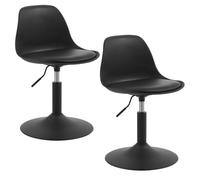 WOLTU 2 X Réglable Tabouret Chaise Travail Chaise de Salle à Manger Tabouret de Maquillage Chaise Pivotante Similicuirs pour Bureau Domicile Magasin, Hauteur Réglable de 39,5-50,5cm, Noir BH304sz-2