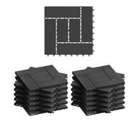 WOLTU 22 × Carrelage de Sol E×térieur WPC, 30×30cm/Pièce, Anthracite