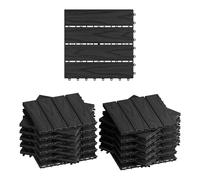 WOLTU 22 × Carrelage de Sol E×térieur WPC, 30×30cm/Pièce, Anthracite
