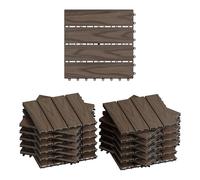 WOLTU 22 × Carrelage de Sol E×térieur WPC, 30×30cm/Pièce, Brun Clair