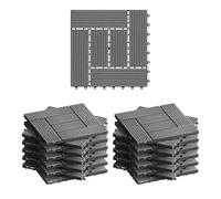 WOLTU 22 × Carrelage de Sol E×térieur WPC, 30×30cm/Pièce, Gris Clair