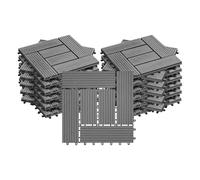 WOLTU 22 pièces Carrelage de sol Dalle WPC 30x30cm pour jardin terrasse extèrieur fixation plug-in, Gris Clair 2 m²