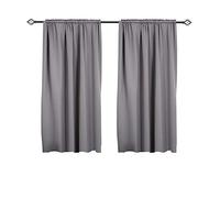 WOLTU 2PC Rideaux Occultant avec Galon Fronceur, 135x175cm, Gris Foncé