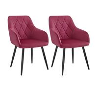 WOLTU Chaise Salle à Manger Lot de 2,Velours,Bordeaux