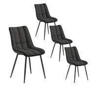 WOLTU 4 X Chaise de Salle à Manger Chaise de Cuisine Assise rembourrée en Tissu Scientifique épais Pieds en métal,Anthracite BH247an-4