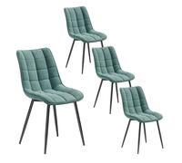 WOLTU 4 X Chaise de Salle à Manger Chaise de Cuisine Assise rembourrée en Velours épais Pieds en métal,Vert Turc.