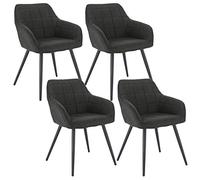 WOLTU 4 X Chaises de Cuisine Confortable,Chaises de Salle à Manger Fait de Tissu Scientifique et métal,Anthracite BH224an-4