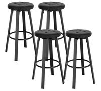 WOLTU 4 x Tabouret de Bar avec Siège Similicuir Pivotant, Pieds en Métal avec Repose-Pieds, Charge 120kg, Anthracite BH330an-4