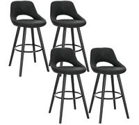 WOLTU 4 X Tabourets de Bar en Tissu Scientifique,Chaises de Bar Structure en Bois Massif,Anthracite