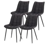 WOLTU 4x Chaises de salle à manger, Chaises de Cusine, Assise rembourrée en Similicuir, pieds en métal, Anthracite W0ATT0098-4