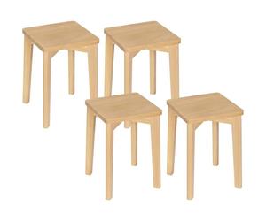 WOLTU 4x Tabouret en Bois Massif, Chaise Salle à Manger, Siège Carré, Hauteur 44,5cm, BH344ei-4