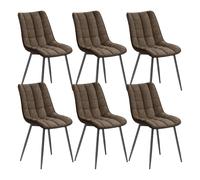 WOLTU 6 X Chaise de Salle à Manger Chaise Design Moderne Assise en Similicuir Bien rembourrée Cadre en métal,Brun BH207br-6