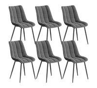 WOLTU 6X Chaise de Salle à Manger Chaise Design Moderne Assise en Velours Bien rembourrée Cadre en métal, Gris Foncé.