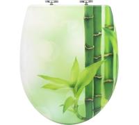 WOLTU Abattant WC avec fermeture en douceur, assise WC antibactérienne avec fonction de déclipsage rapide, en Duroplast, ovale, montage facile, vert bambou