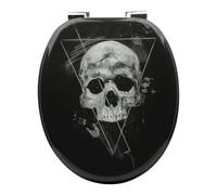 WOLTU Abattant WC Couvercle WC en bois MDF Soft Close avec Frein de Chute pour Couvette en O Siège de Toilette Charnières Zinguées et Inoxyables Ajustables, Montage par-dessous