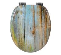 WOLTU Abattant WC Couvercle WC en bois MDF Soft Close avec Frein de Chute pour Couvette en O Siège de Toilette Charnières Zinguées et Inoxyables Ajustables, Montage par-dessous