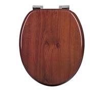 WOLTU Abattant WC Couvercle WC en Bois MDF Soft Close avec Frein de Chute pour Couvette en O Siège de Toilette Charnières Zinguées et Inoxyables Ajustables, Montage par-Dessous