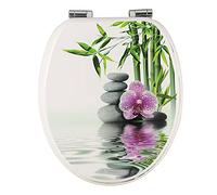 WOLTU Abattant WC Couvercle WC en bois MDF Soft Close avec Frein de Chute pour Couvette en O Siège de Toilette Charnières Zinguées et Inoxyables Ajustables, Montage par-dessous