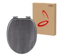 WOLTU Abattant WC Couvercle WC en bois MDF Soft Close avec Frein de Chute pour Couvette en O Siège de Toilette Charnières Zinguées et Inoxyables Ajustables