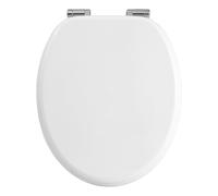WOLTU Abattant WC Couvercle WC en Bois MDF Soft Close avec Frein de Chute pour Couvette en O Siège de Toilette Charnières Zinguées et Inoxyables Ajustables, Montage par-Dessous