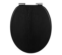 Siège de WC WOLTU Premium avec système d'abaissement automatique, âme en bois MDF, charnière Softclose, antibactérien, designReproduction, noir