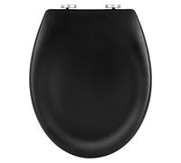 WOLTU Abattant WC, Couvercle WC Noir Mat, Dégagement Rapide Lunette WC,Siège de Toilette à Fermeture en Douceur pour Couvette O, Montage par le Haut, en Duroplast