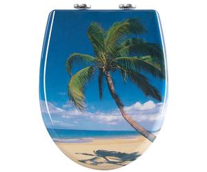 WOLTU Abattant WC, Couvercle WC, Siège de Toilette à Fermeture en Douceur pour Couvette O, Lunettes WC, Montage par le Haut, Démontage rapide, en UF, Modif Vue sur la Mer, 41,5x51x6,5 cm