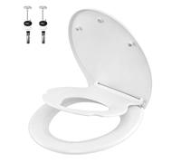 WOLTU Abattant WC Familial avec Siège de Toilette Enfant Détachable, Siège de Toilette à Fermeture Douce et à Dégagement Rapide, Abattant O, Montage Supérieur, Blanc