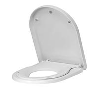 WOLTU Couvercle de WC avec siège enfant, siège de WC avec abaissement automatique pour la famille, couvercle de WC en forme de D blanc