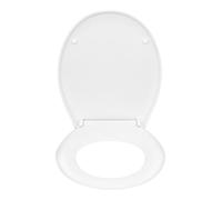WOLTU Abattant WC,Lunette WC fermeture en Douceur,O Frein Cuvette wc,Dégagement Rapide à deux Bouton,Lunette de Toilette, Démontage Rapide, Blanc