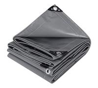 WOLTU Bâche de Protection avec Oeillets Bâche Imperméable PVC 500g/m² Ultra Lourde et Résistante Revêtue des Deux côtés en Aluminium Couverture Étanche pour Jardin, Piscine,4x5m,Gris Foncé