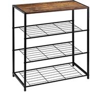 WOLTU Banc à Chaussures Étagère à Chaussures pour l’entrée e Couloir, Meuble de Rangement 3 Niveaux, MDF et Métal, 63x30x63cm