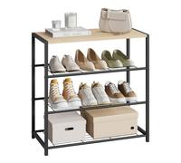 WOLTU Banc à Chaussures Étagère à Chaussures pour l’entrée e Couloir, Meuble de Rangement 3 Niveaux pour Environ 9 Paires de Chaussures, MDF et Métal