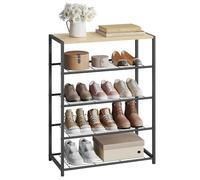 WOLTU Banc à Chaussures Étagère à Chaussures pour l’entrée e Couloir, Meuble de Rangement 4 Niveaux pour Environ 12 Paires de Chaussures, MDF et Métal