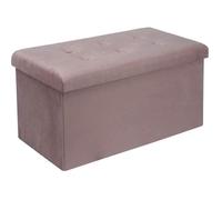 WOLTU Banc de Rangement en Velours, Pliable Cube Coffre de Rangement, Capacité de Charge 300kg, 80L, 76x37,5x38cm, Rose