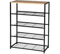 WOLTU Banc Etagère à chaussures avec 4 étagères,Meuble de rangement pour 12 paires de chaussures,Etagère en bois et métal