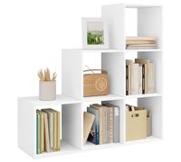WOLTU Bibliothèque à 6 Compartiments Bibliothèque Étagère de Rangement Meuble de Rangement Étagère Escalier, en Bois d’ingénierie, Blanc, pour Salon Chambre Bureau 90x29x90cm, RGB43ws
