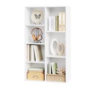 WOLTU Bibliothèque Blanche, Étagère de Rangement, en Panneaux de Particules, avec 7 Compartiments pour Salon, Bureau, Chambre à Coucher, 59,5x29,5x108cm, SK004ws