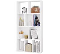 WOLTU Bibliothèque, Étagère Rangement, Meuble de Rangement, Bibliothèque à 4 Niveaux, Meuble Cube avec 10 Compartiments Ouverts, en Bois d’Ingénierie, Blanc, 60x20x120cm