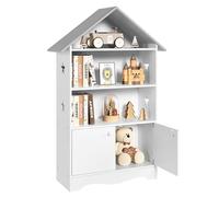 WOLTU Bibliothèque Enfants en Bois étagère à Jouets avec Porte verrouillable,Étagère de Rangement pour Enfants Blanc