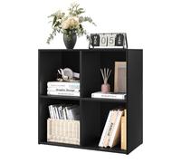 WOLTU Bibliothèque, Étagère Cube, 59,6x29x59,8 cm | en Bois d'ingénierie, pour Salon, 4 Cubes Compartiments, Noir