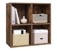 WOLTU Bibliothèque, Étagère Cube, 59,6x29x59,8 cm | en Bois d'ingénierie, pour Salon, 4 Cubes Compartiments, Marron Rustique