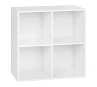 WOLTU Bibliothèque, Étagère de Rangement à 4 Cubes | pour Salon, Bureau, Chambre, en Bois d'ingénierie Blanc, 59,6X29X59,8 cm
