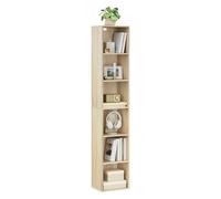 Bibliothèque en Panneaux de Particules WOLTU - Étagère de Rangement - 6 Compartiments - Chêne