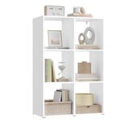 WOLTU Bibliothèque, Étagère Rangement à 3 Niveaux avec 6 Cubes | en Blanc, pour Bureau/Salon
