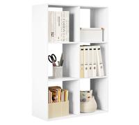 WOLTU Bibliothèque, Étagère Rangement à 3 Niveaux | Meuble Cube avec 6 Compartiments Ouverts, en Bois d’Ingénierie, Blanc, 71x29x106cm