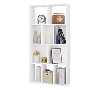 WOLTU Bibliothèque, Étagère Rangement, Meuble de Rangement, Bibliothèque à 4 Niveaux, Meuble Cube avec 10 Compartiments Ouverts, en Bois d’Ingénierie, Blanc, 60x20x120cm