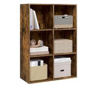 WOLTU Bibliothèque Étagère Rangement, avec 6 Cubes | en Bois d'Ingénierie, Marron Rustique, 29x89x59,6 cm