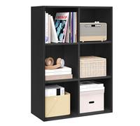 WOLTU Bibliothèque Étagère Rangement, avec 6 Cubes | en Bois d'Ingénierie, Noir, 29x89x59,6 cm