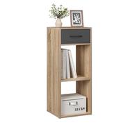 WOLTU Bibliothèque, Meuble de Rangement à 3 Niveaux avec Tiroir | Design Cubique Ouvert, pour Bureau, Chambre à Coucher, Salon, Chêne Clair